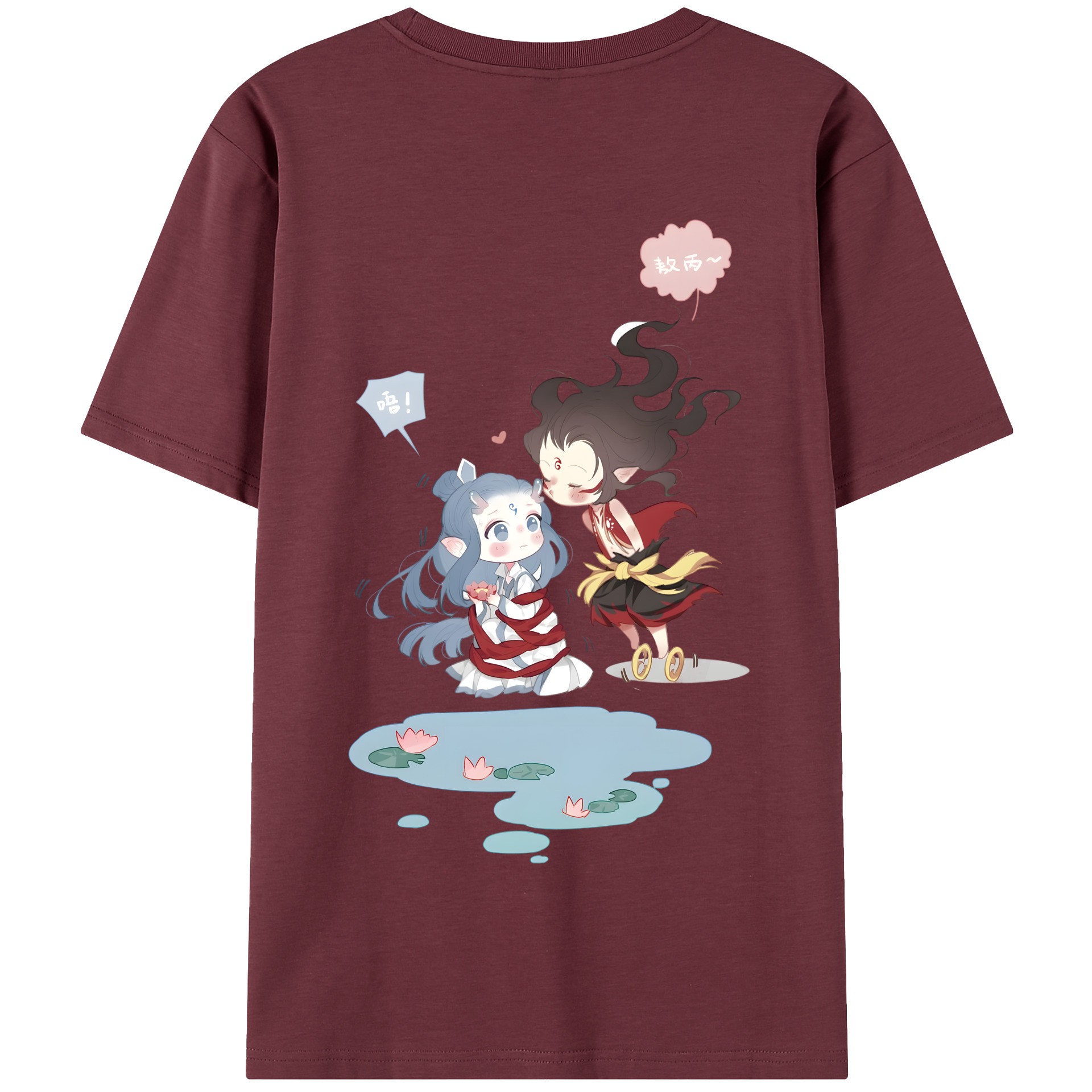 （画像用） Ne Zha 2 ナタ 魔童の大暴れ 綿100％半袖Tシャツ（背面プリント）